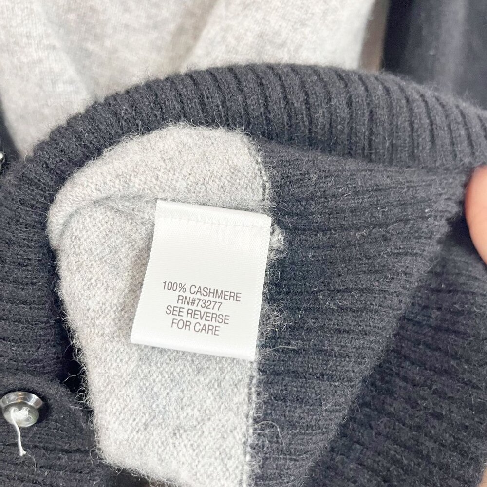 Apt 9 Cashmere Gray & Black Color Block Button V-… - image 4